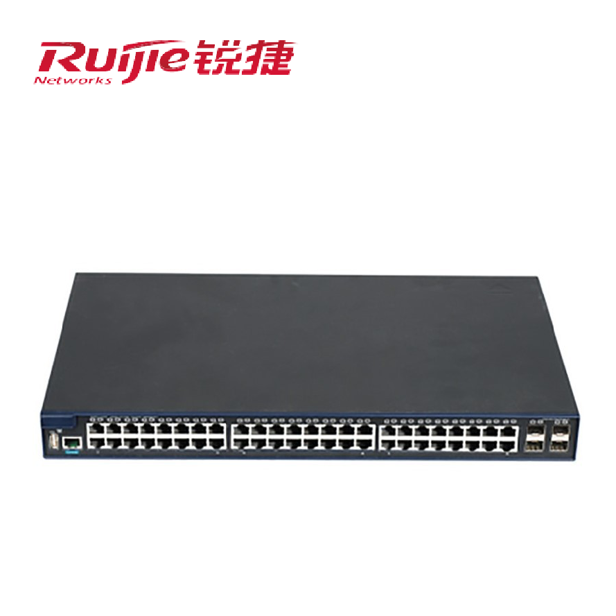 锐捷/Ruijie RG-S2910C-48GT2XS-HP-E 新一代高效节能交换设备（48口10/100/1000M自适应电口，2个100/1000M复用SFP口，支持PoE/PoE+远程供电）
